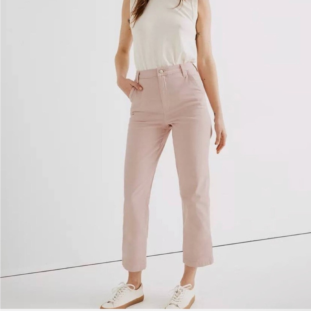 Madewell Straight Leg Pants in Light Blush Pink